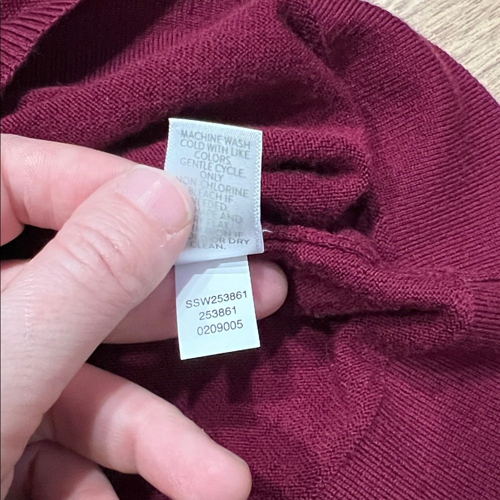 J. Jill Merino Wool Sweater Long Sleeve in Burgundy Size Large - Picture 6 of 9
